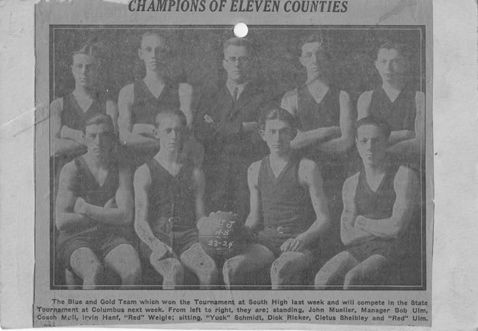 1923-24 Delphos St. John's Boys Basketball Team Picture