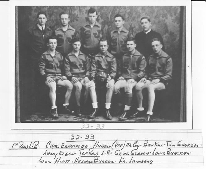 1932-33 Delphos St. John's Boys Basketball Team Picture