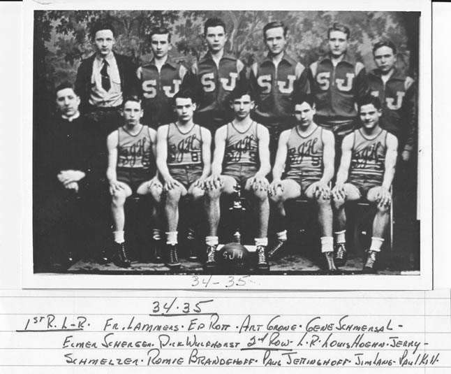 1934-35 Delphos St. John's Boys Basketball Team Picture
