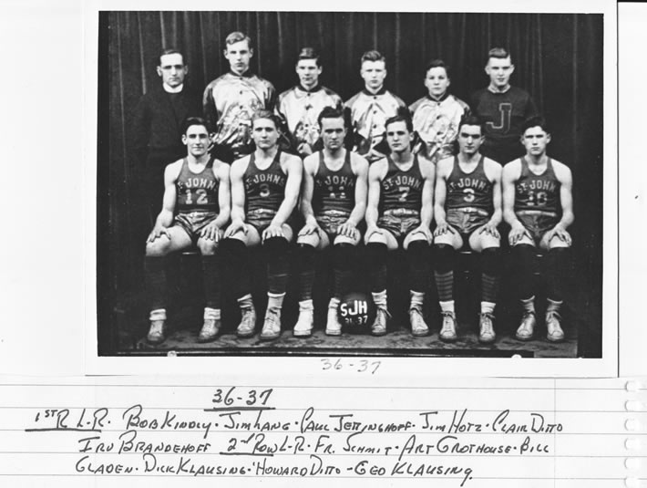 1936-37 Delphos St. John's Boys Basketball Team Picture