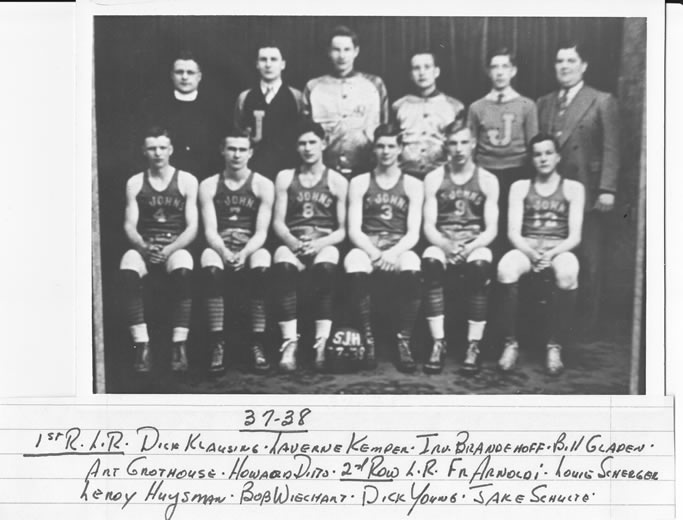 1937-38 Delphos St. John's Boys Basketball Team Picture