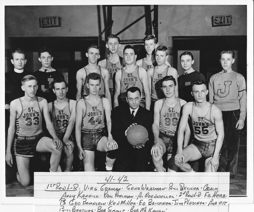 1941-42 Delphos St. John's Boys Basketball Team Picture