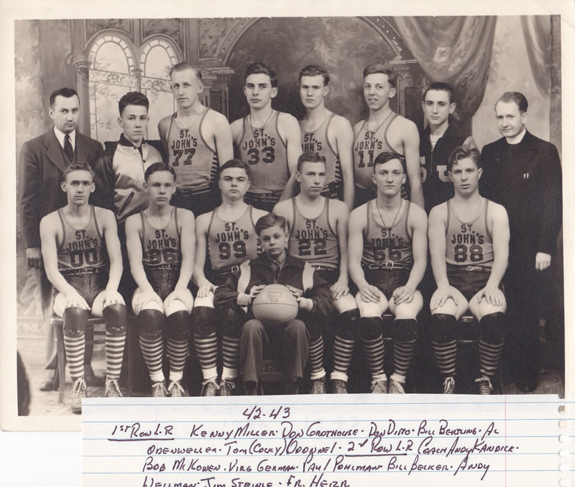 1942-43 Delphos St. John's Boys Basketball Team Picture