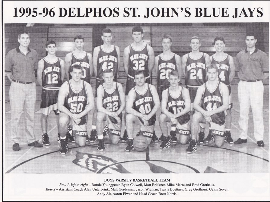 1995-96 Delphos St. John's Boys Basketball Team Picture