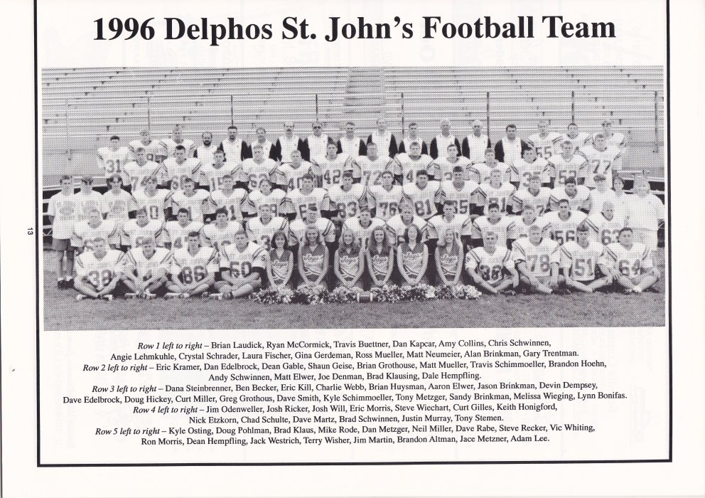  Delphos St. John's Football Team Picture